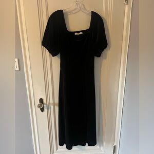 Loft Velvet Square Neck Midi Dress